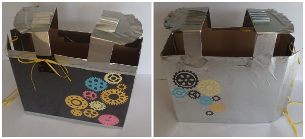 1 Robot front and back with dials and ribbons