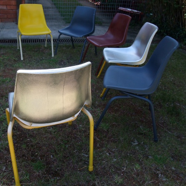 3 plastic coated chairs I