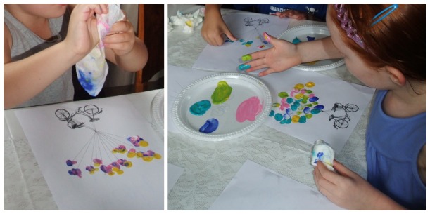 kids finger painting Collage