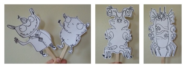 Paddle pop monsters to colour in